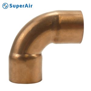 90° copper elbow radius